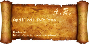 Agárdi Rózsa névjegykártya