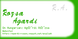 rozsa agardi business card